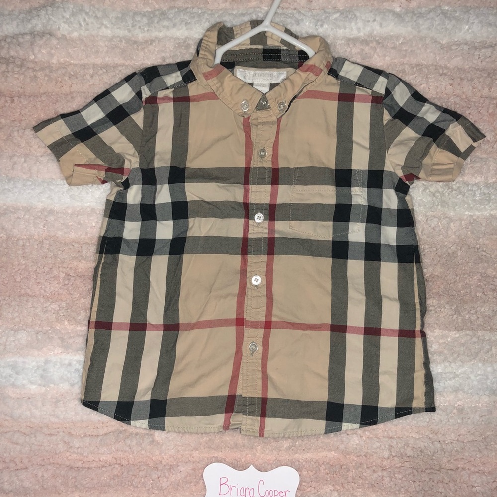 Burberry boys 2t/2y short sleeve button up.